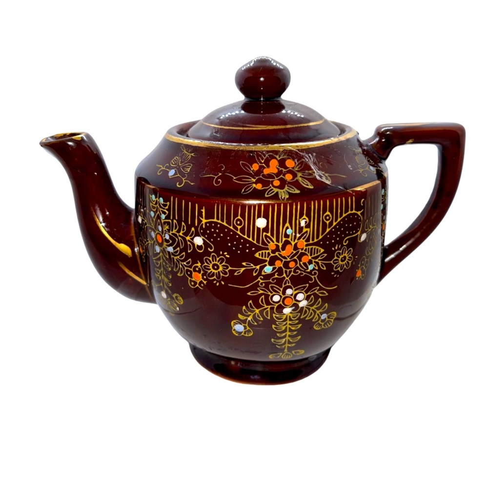 Vintage MCM Japanese Hand-painted Tea Pot Set: Antique: Antiquities